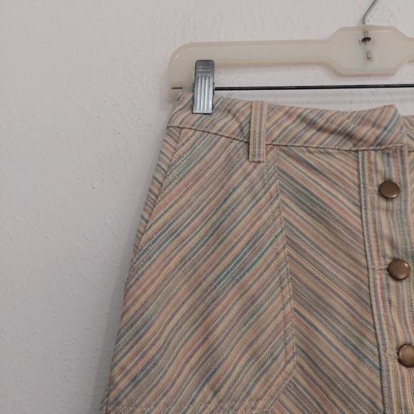 Pilcro And The Letterpress Skirt Womens 0 Rainbow Button Front Denim Mini. - Picture 3 of 7